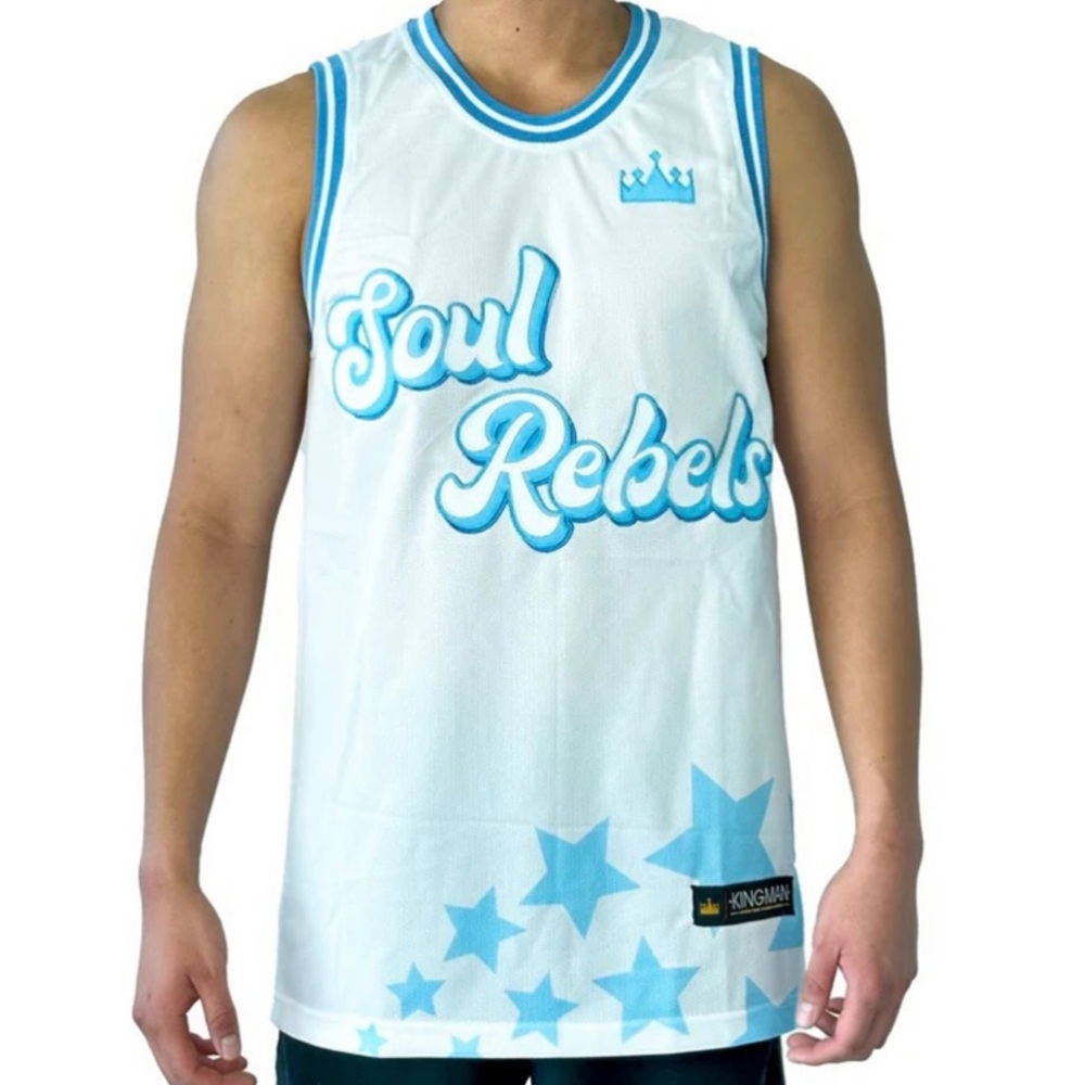 KINGMAN 'SOUL REBELS' White Men's Jersey, size Small